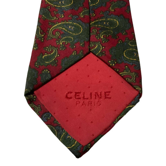 CELINE PARIS MEN’S 100% SILK PAISLEY TIE - Picture 7 of 9